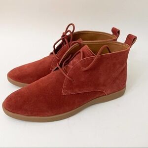 Lucky Brand Devvo Booties in Leather Maroon Orange size 7.5M